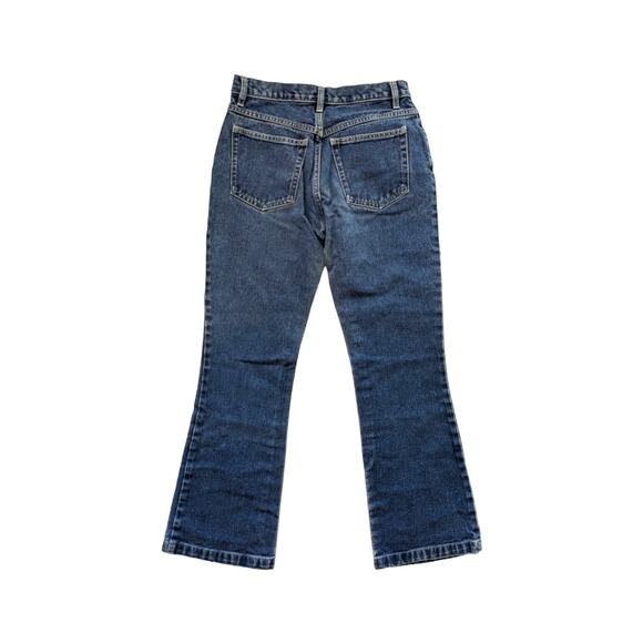 Vintage Y2K Floral Embroidered Cut Out Jeans Bootcut 70s Hippie Retro Bimbo Blue - Picture 2 of 6